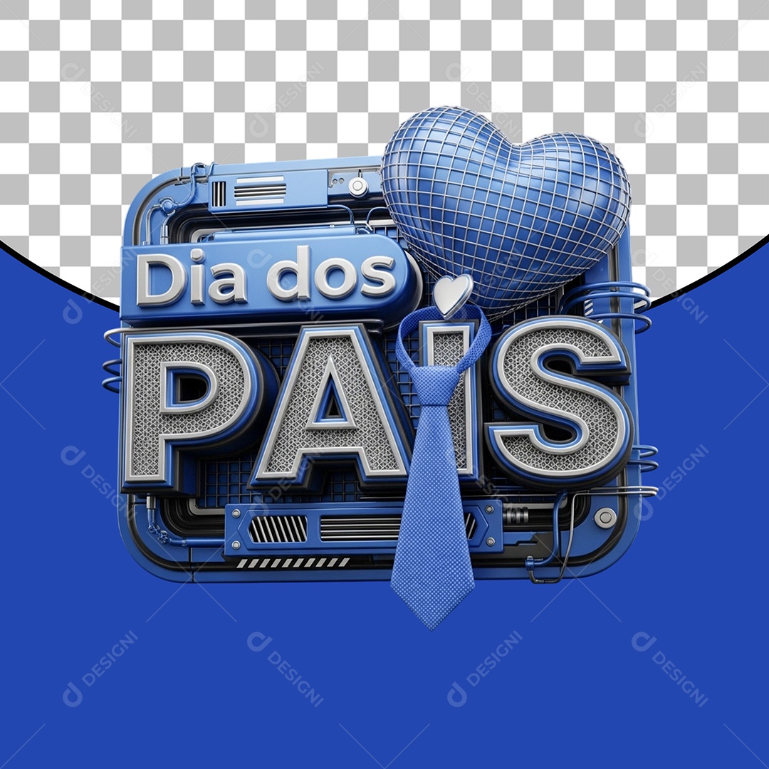 Dia dos Pais Selo 3D para Composição PSD