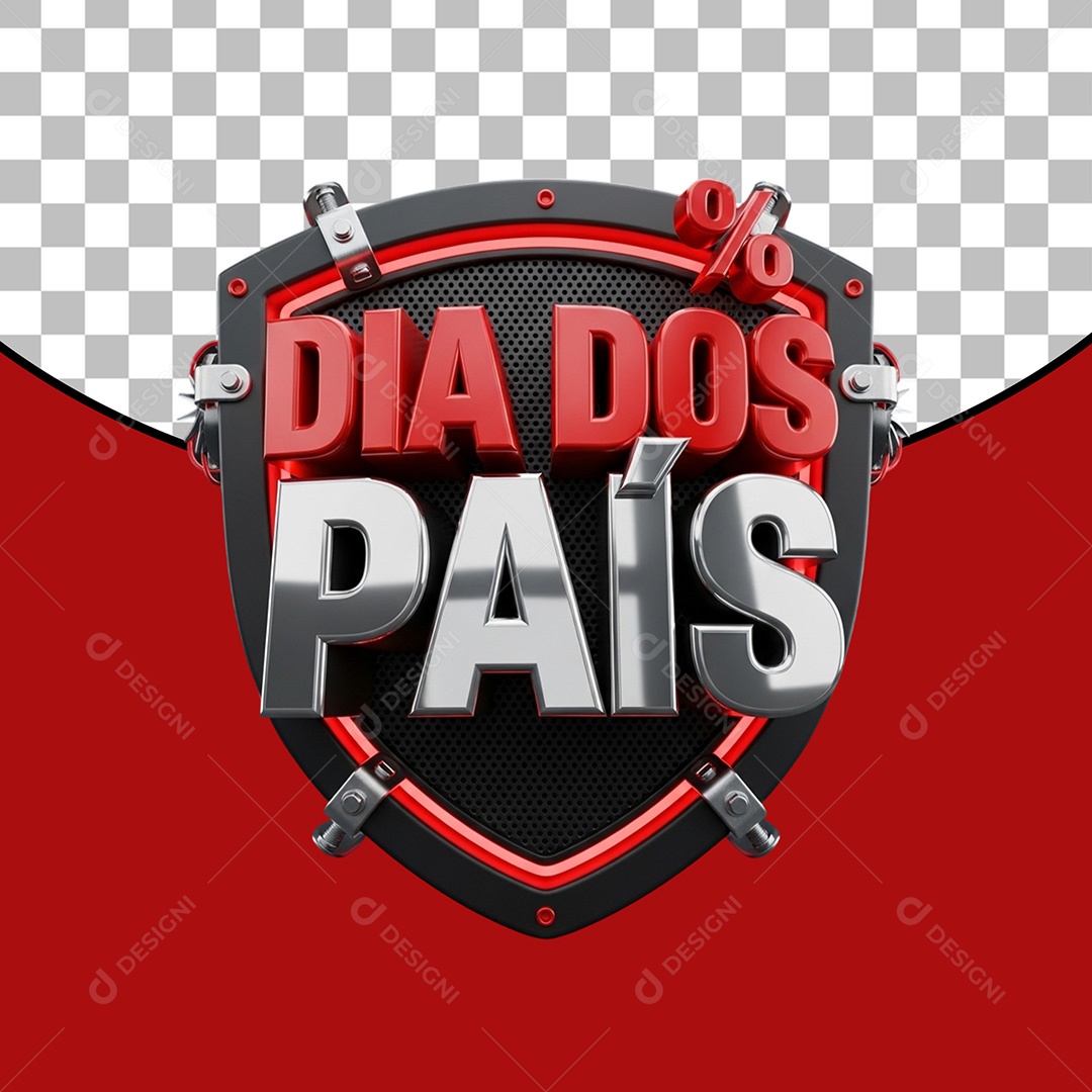 Dia dos Pais Selo 3D para Composição PSD