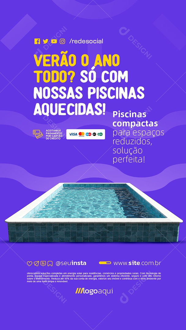 Story Piscina Verão o Ano Todo Social Media PSD Editável
