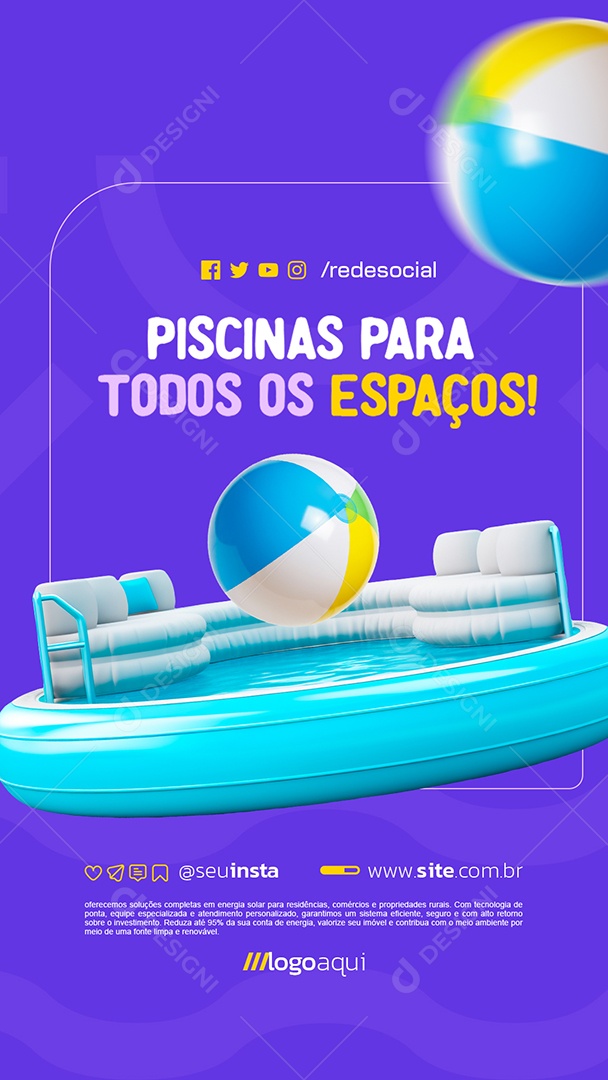 Story Piscinas para Todos os Espaços Social Media PSD Editável