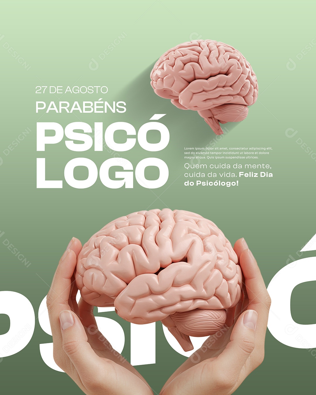 Dia Do Psicólogo Parabéns Social Media PSD Editável