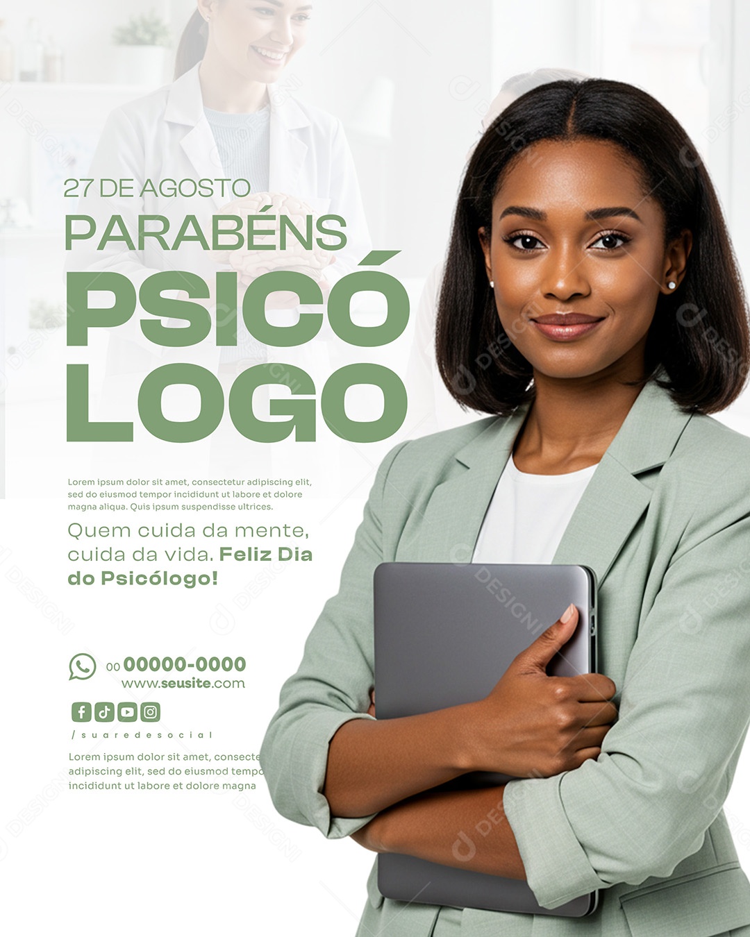 Dia Do Psicólogo Parabéns Social Media PSD Editável