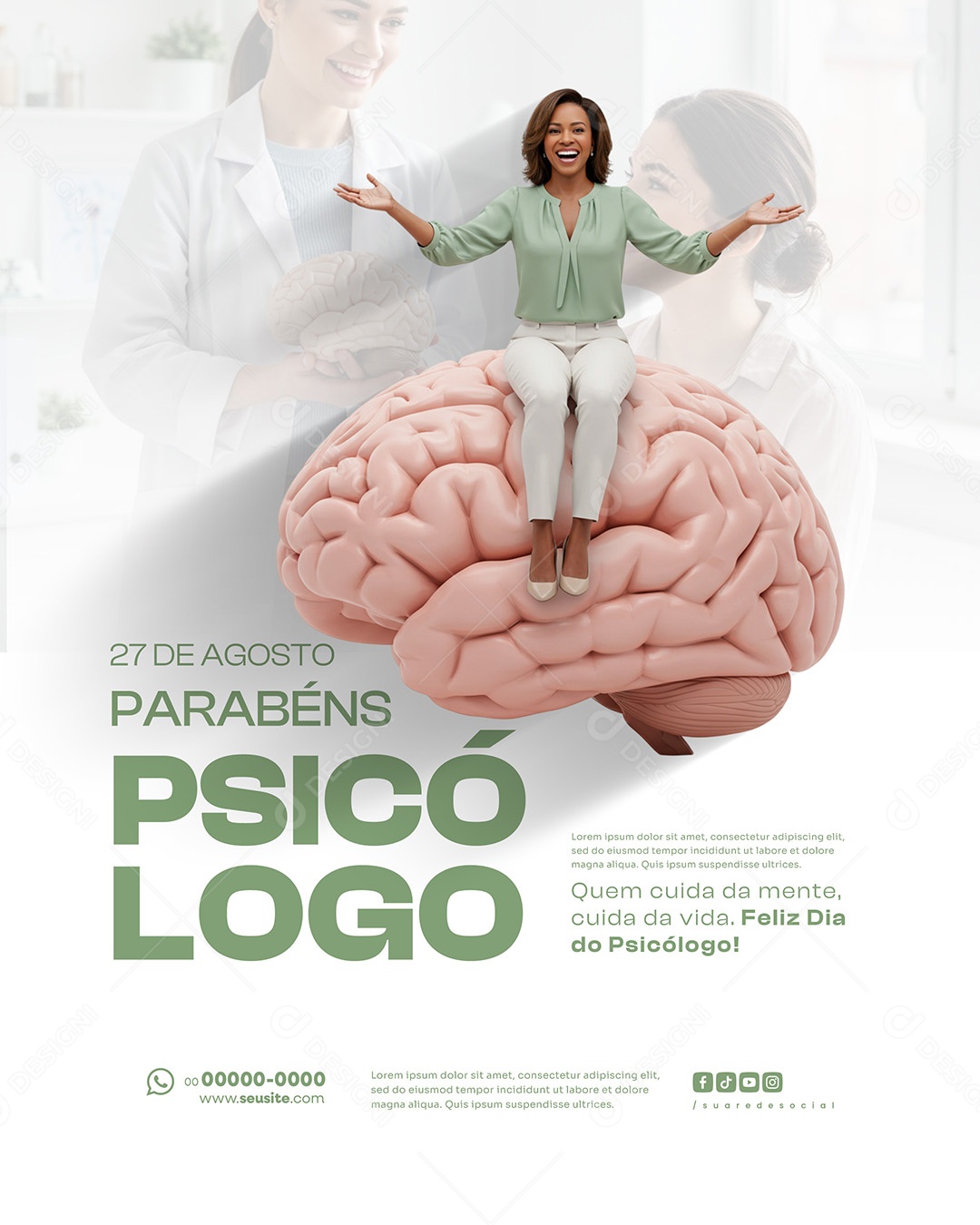 Dia Do Psicólogo Parabéns Social Media PSD Editável