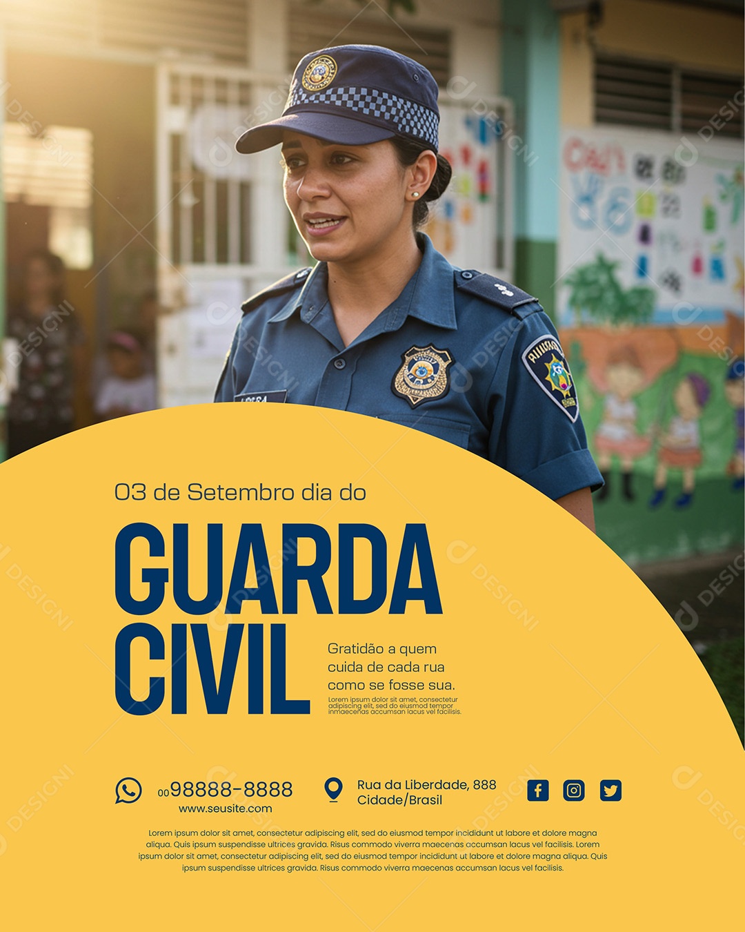 Dia do Guarda Civil 03 de Setembro Social Media PSD Editável