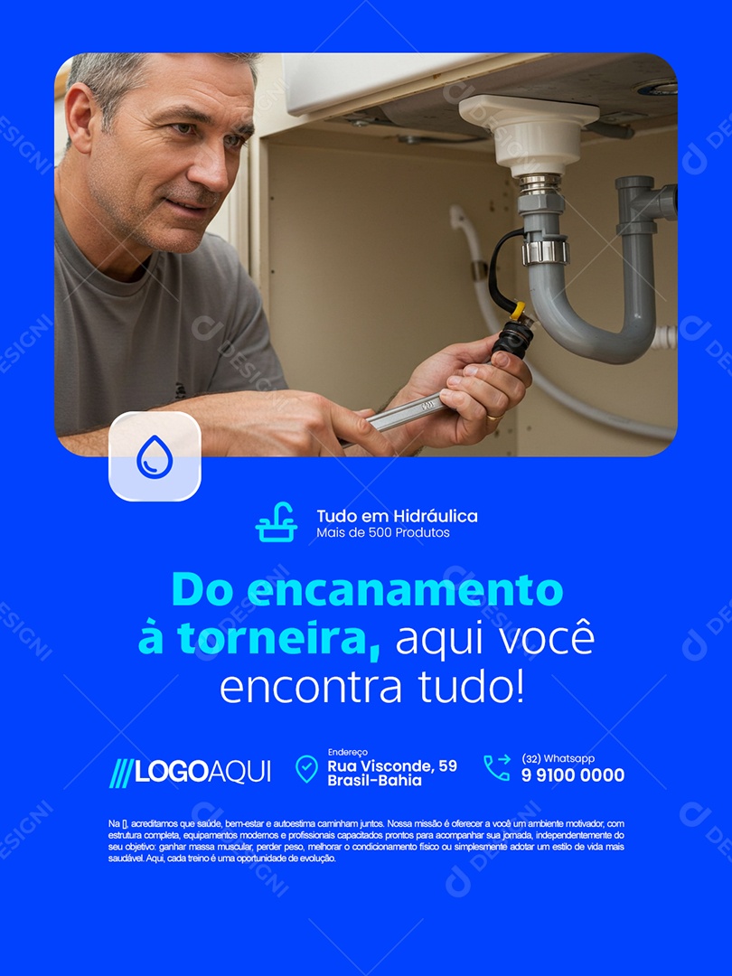 Hidráulicos Do Encanamento à Torneira Aqui Você Encontra Tudo Social Media PSD Editável