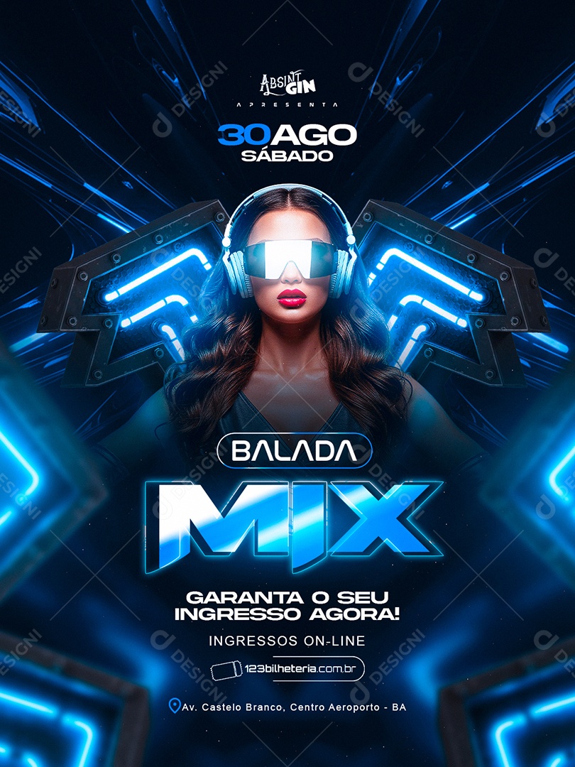 Flyer Balada Mix Social Media PSD Editável