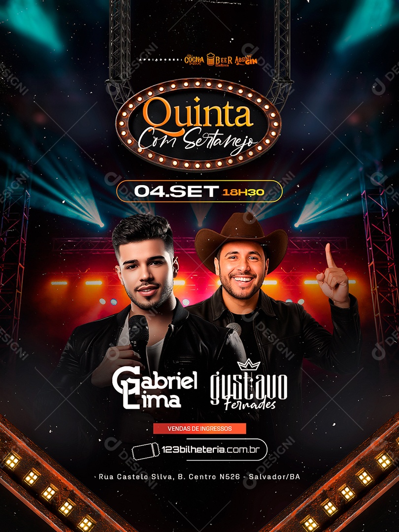 Flyer Quinta com Sertanejo Social Media PSD Editável