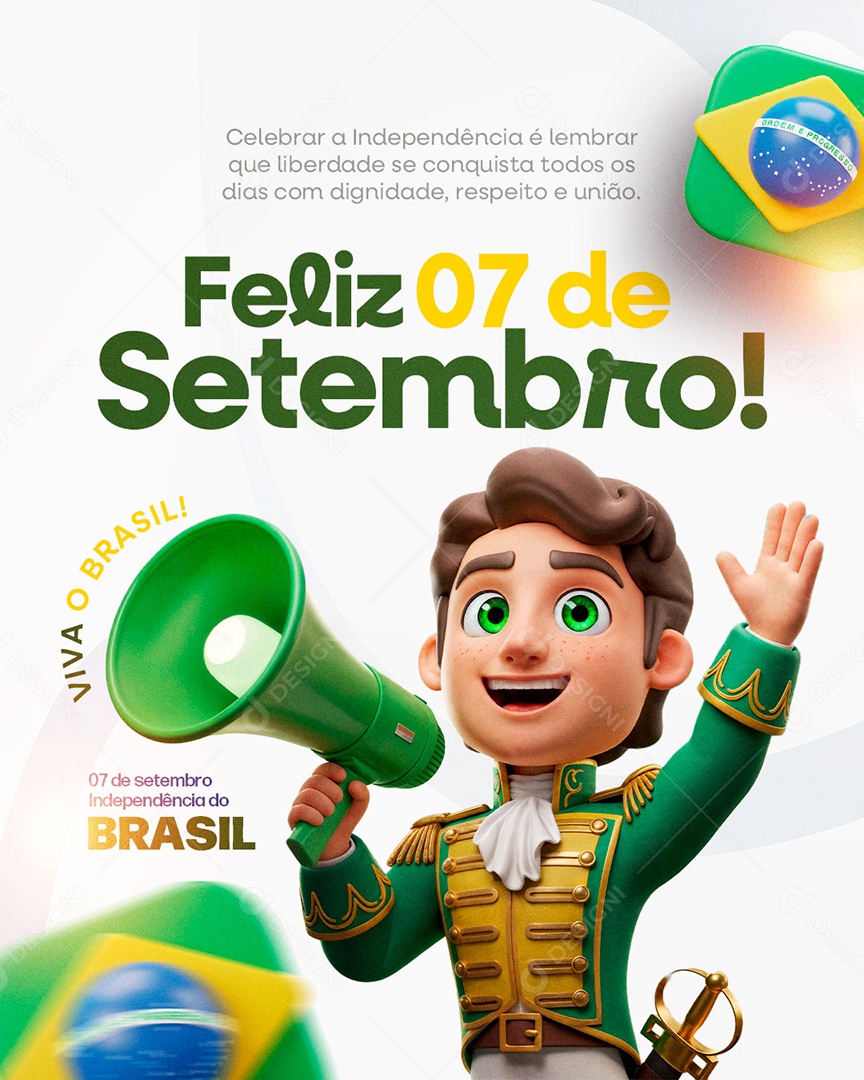 Dia da Independência do Brasil 07 de Setembro Social Media PSD Editável