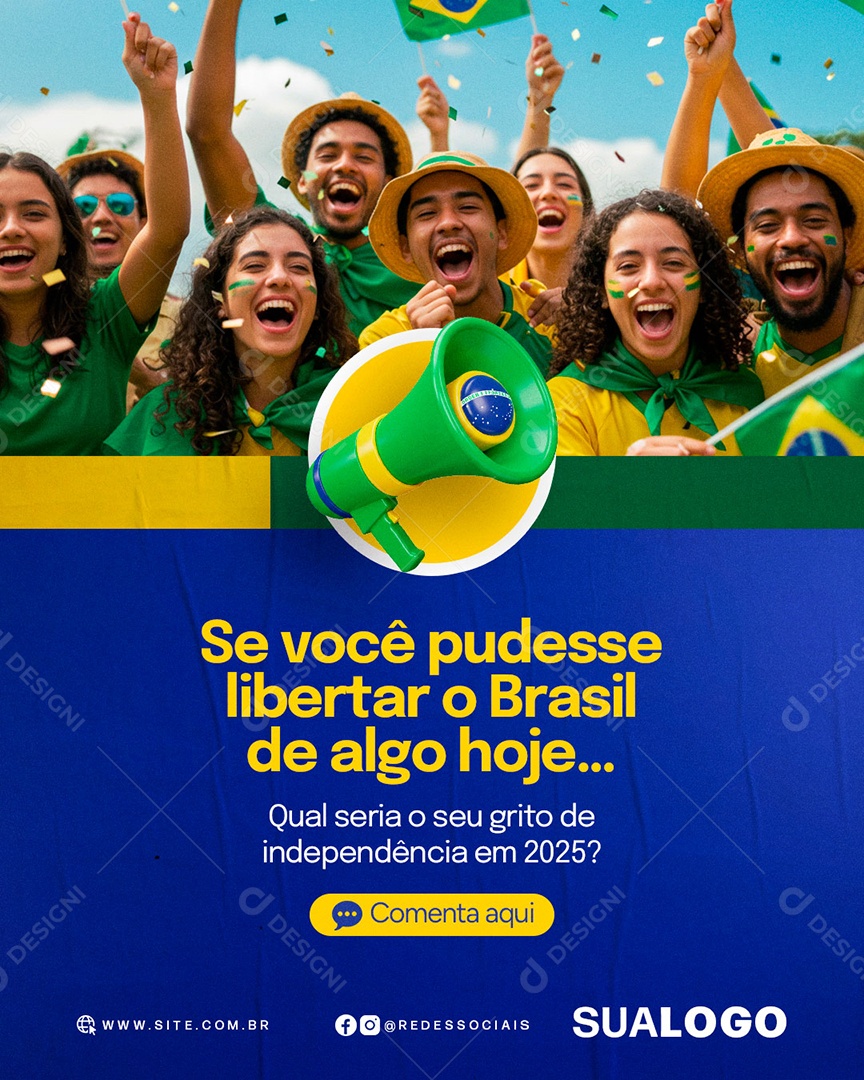Dia da Independência do Brasil 07 de Setembro Social Media PSD Editável