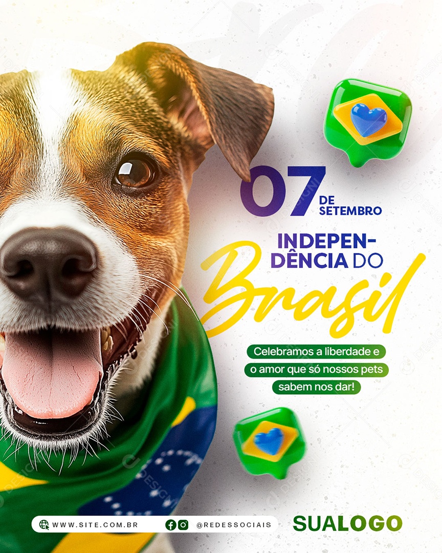 Dia da Independência do Brasil 07 de Setembro Social Media PSD Editável