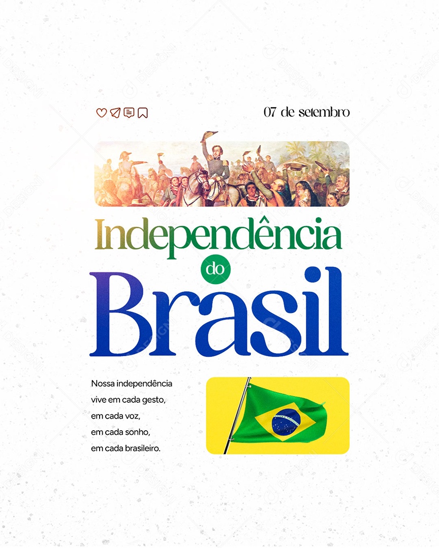 Dia da Independência do Brasil 07 de Setembro Social Media PSD Editável