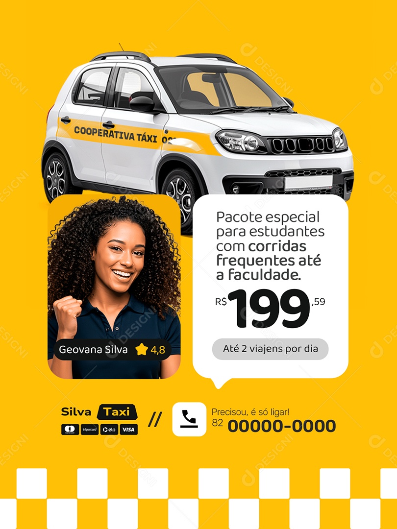 Taxista Pacote Especial para Estudantes Social Media PSD Editável