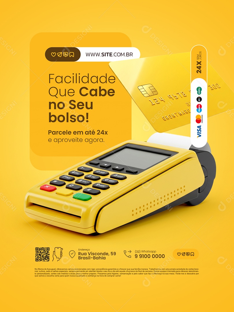 Cartão Facilidade Que Cabe no Seu Bolso Social Media PSD Editável