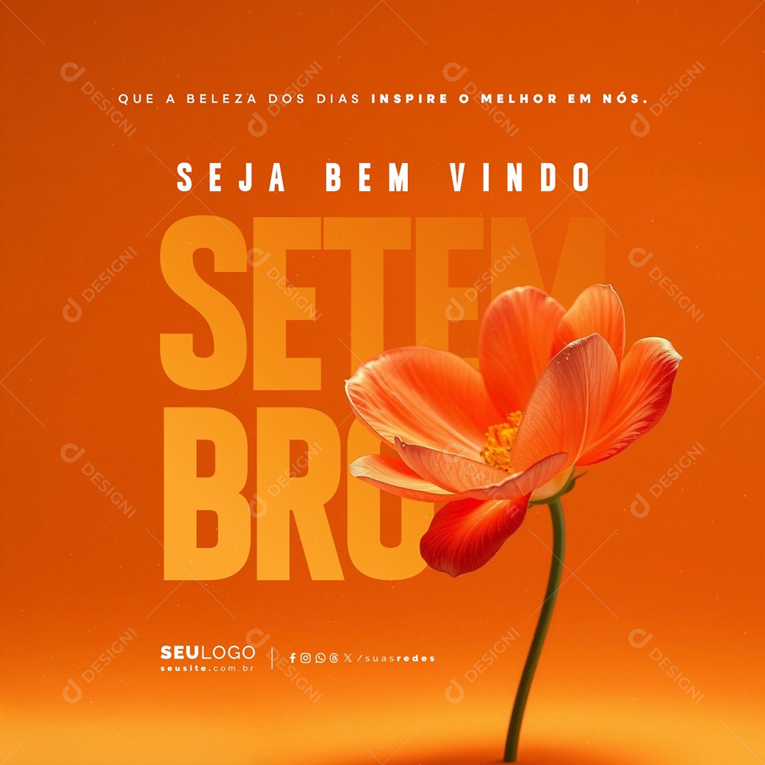 Social Media Bem Vindo Setembro Que a Beleza Dos Dias Inspire o Melhor em Nós PSD Editável