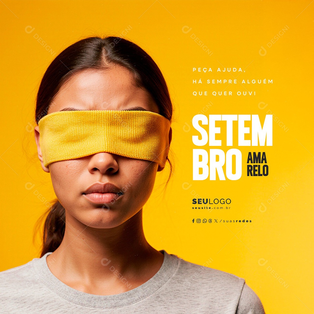 Setembro Amarelo Peça Ajuda Há Sempre Alguém Que Quer Ouvi Social Media PSD Editável