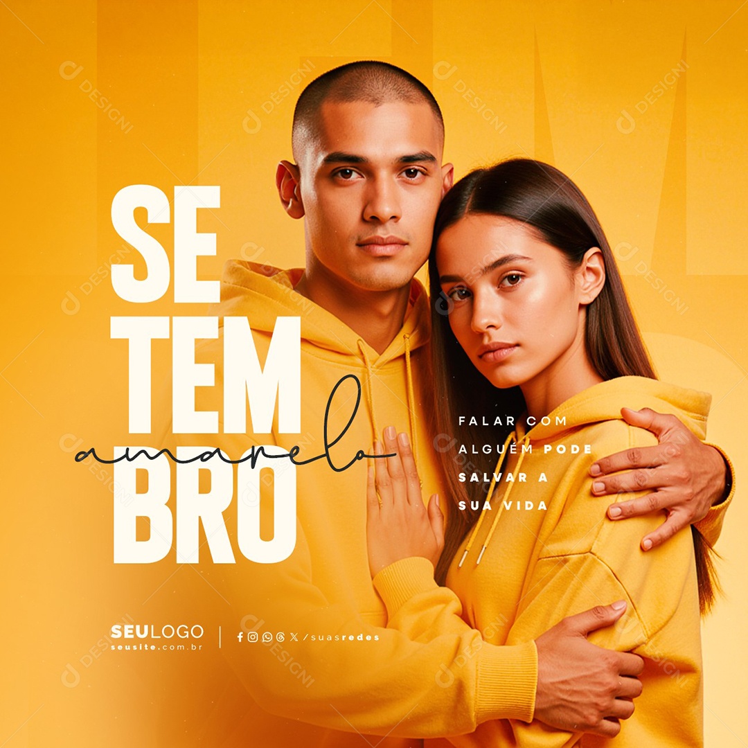Setembro Amarelo Falar com Alguém Pode Salvar a Sua Vida Social Media PSD Editável