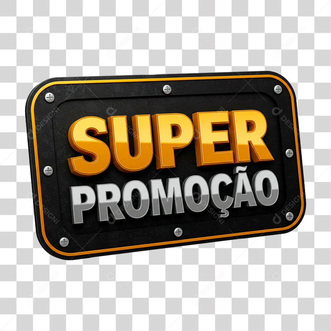 Selo 3D Super Promoção PNG Transparente