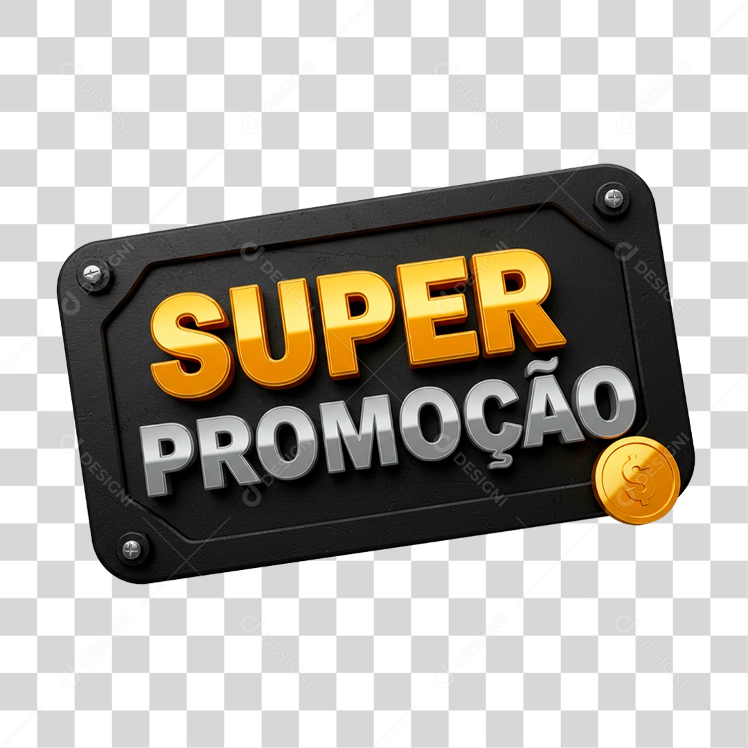 Selo 3D Super Promoção PNG Transparente