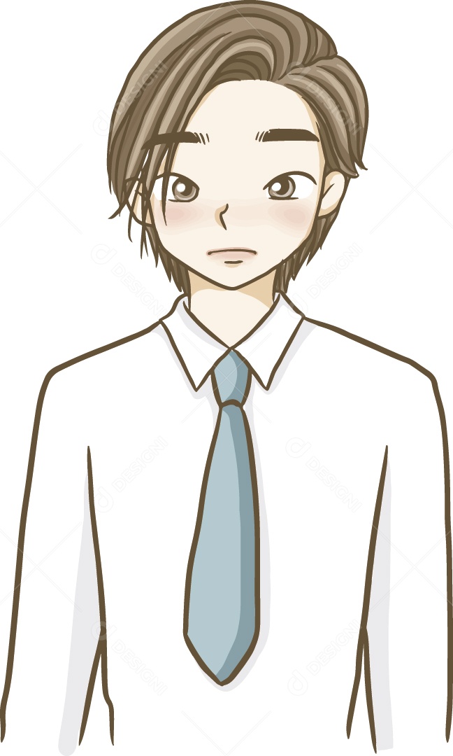 Desenho Animado de Jovem de Gravata Ilustração Vetor EPS