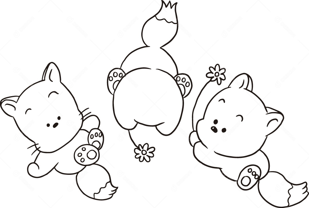 Desenho para Colorir Animais Ilustração Vetor EPS