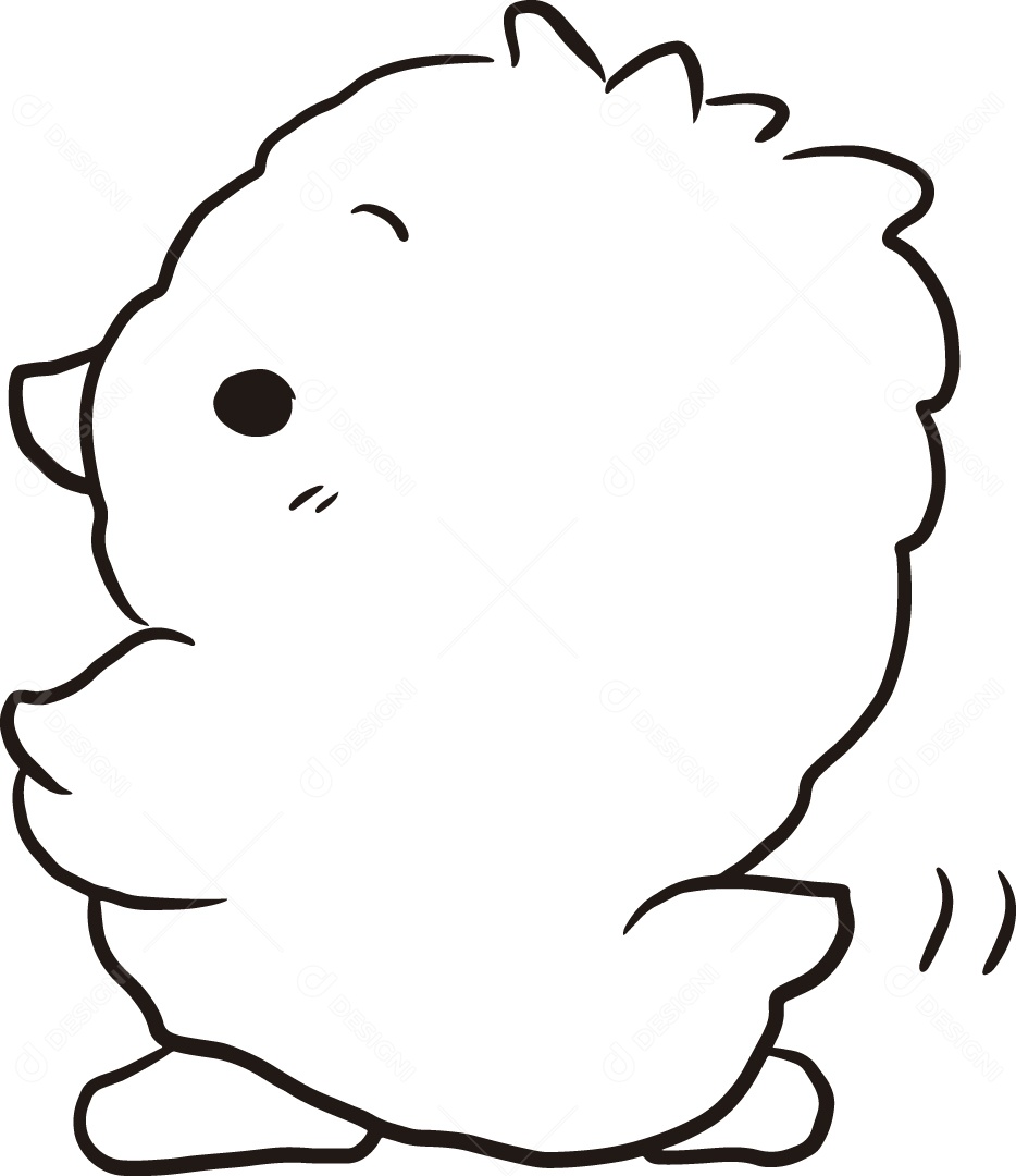 Desenho para Colorir Pato Ilustração Vetor EPS