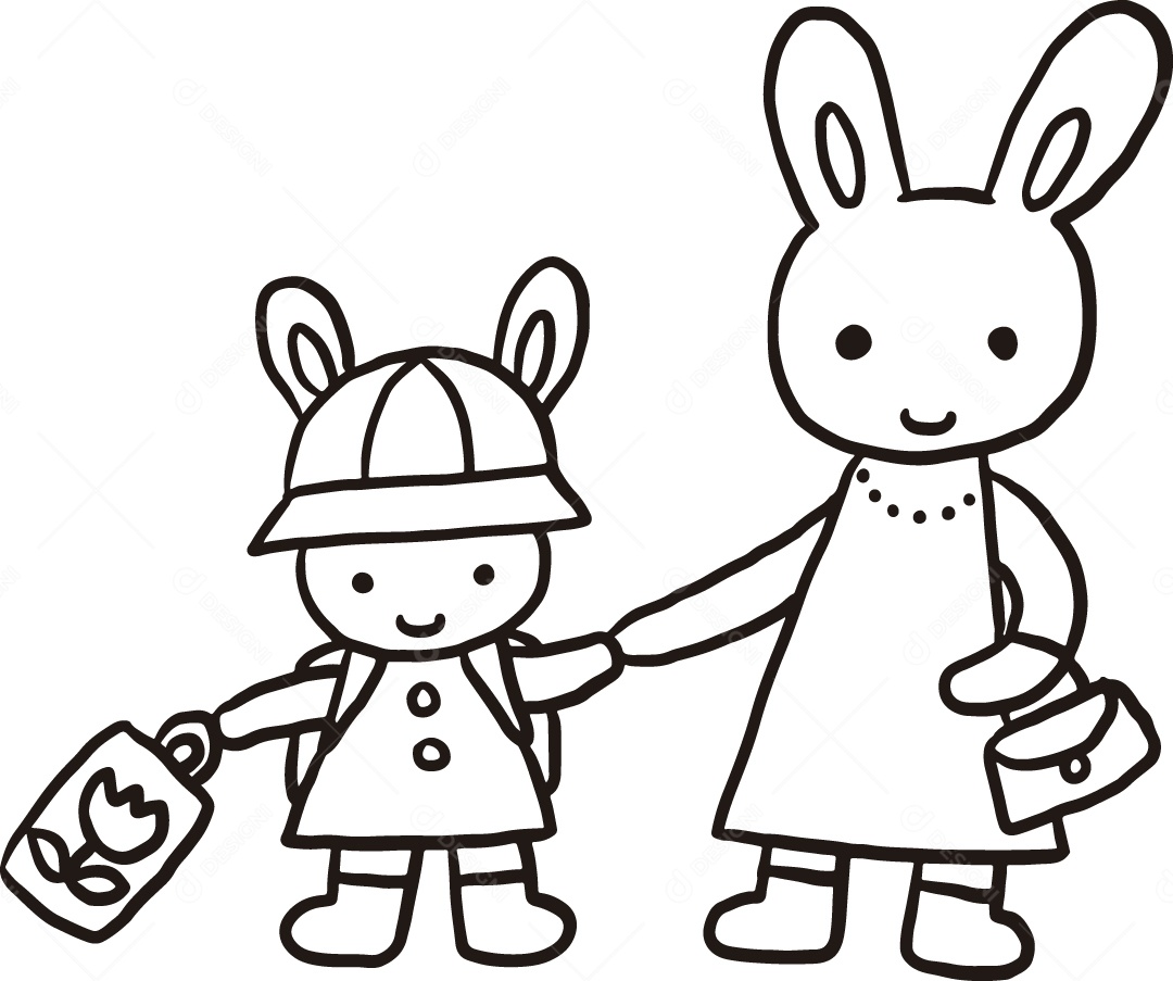 Desenho para Colorir de Animais Ilustração Vetor EPS