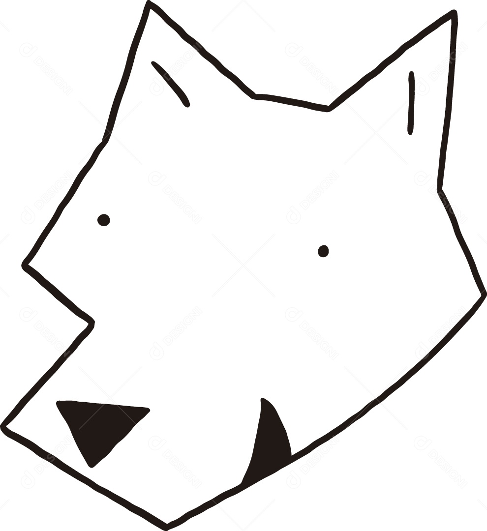 Desenho para Colorir Cabeça de Um Cachorro Ilustração Vetor EPS