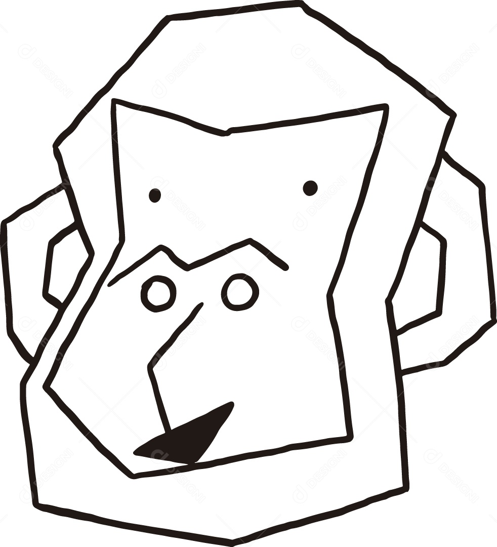 Desenho para Colorir Cabeça de Um Macaco Ilustração Vetor EPS