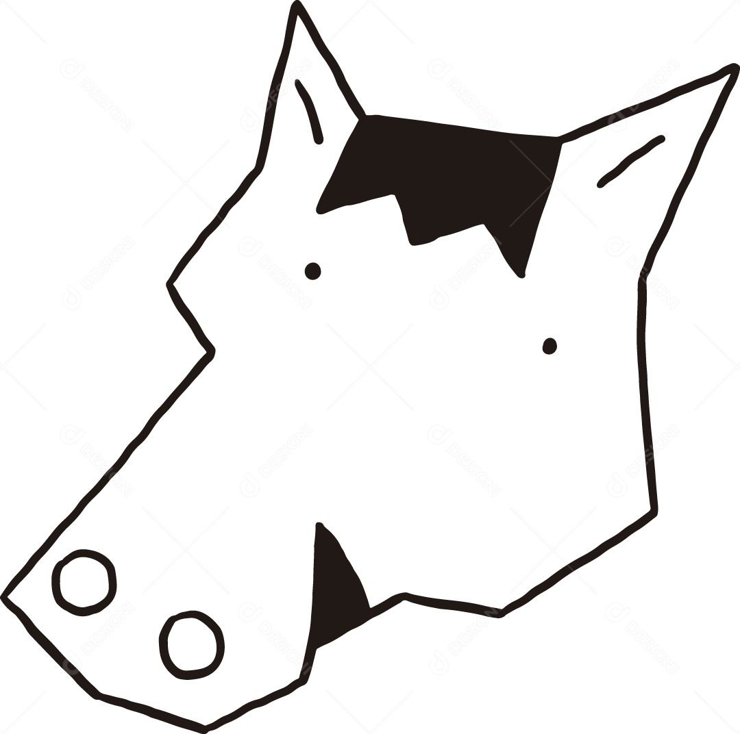 Desenho para Colorir Cabeça de Um Lobo Ilustração Vetor EPS