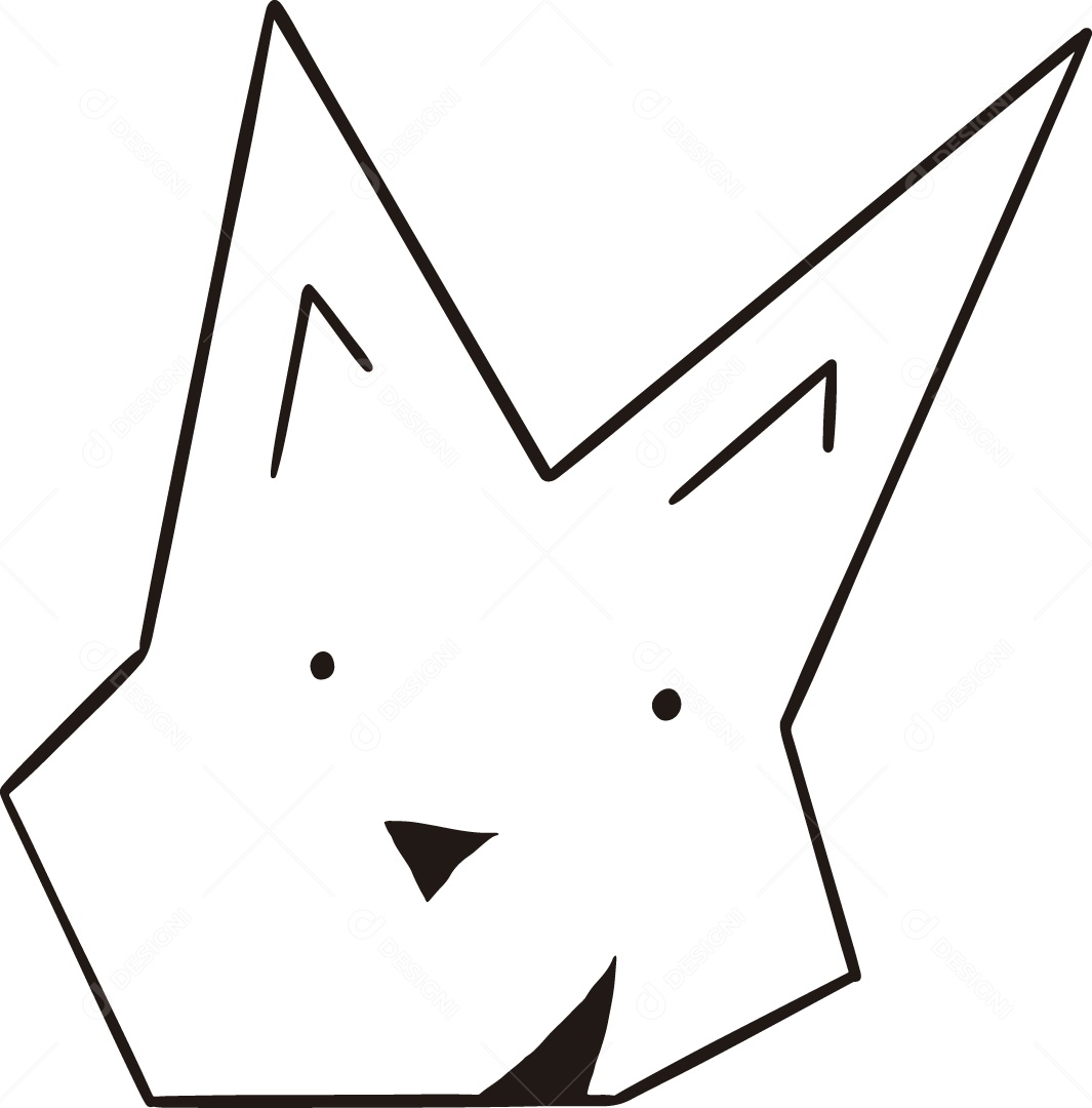 Desenho para Colorir Cabeça de Animal Ilustração Vetor EPS