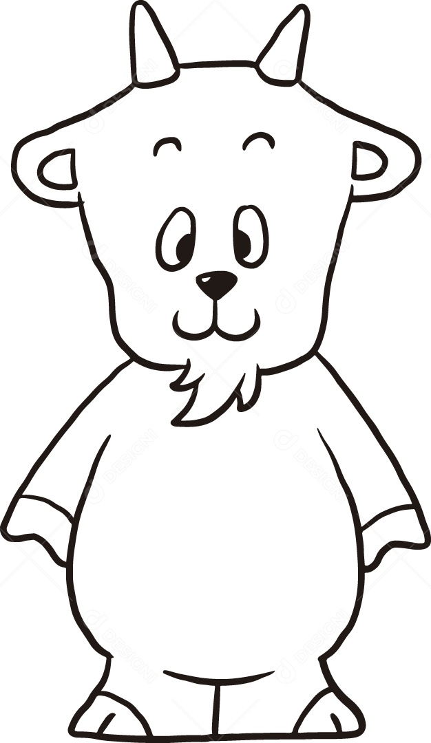 Desenho para Colorir Bode Ilustração Vetor EPS