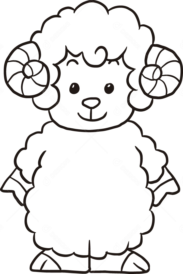 Desenho para Colorir Orvelha em Pé Ilustração Vetor EPS