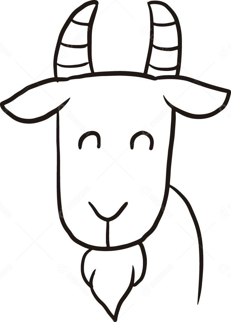 Desenho para Colorir Bode Ilustração Vetor EPS