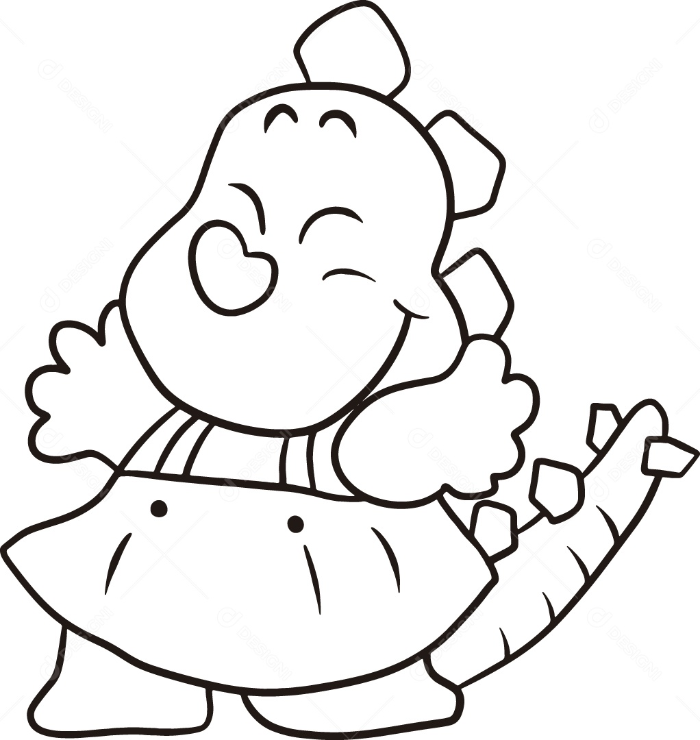 Desenho para Colorir Animal Ilustração Vetor EPS