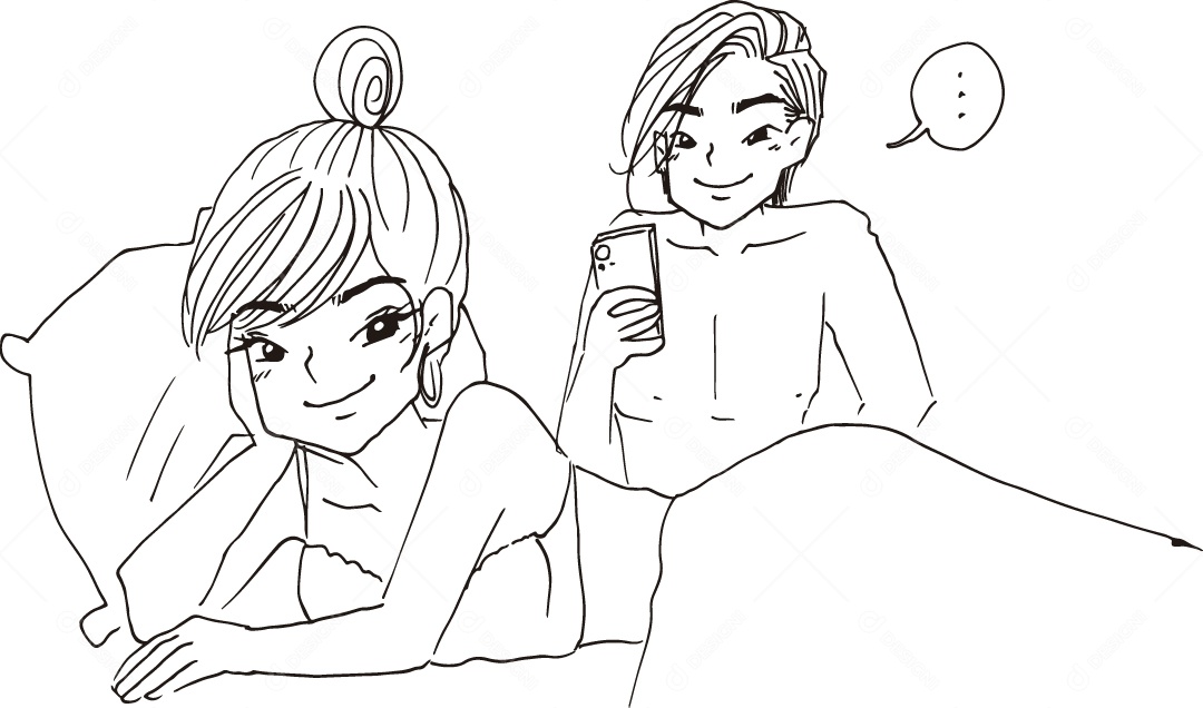 Desenho para Colorir de Jovem Tirando Foto de Sua Namorada Ilustração Vetor EPS