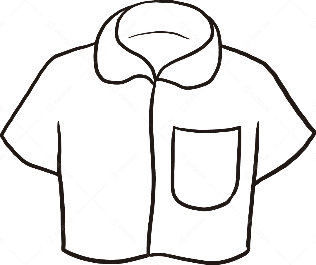 Desenho para Colorir de Blusa Ilustração Vetor EPS