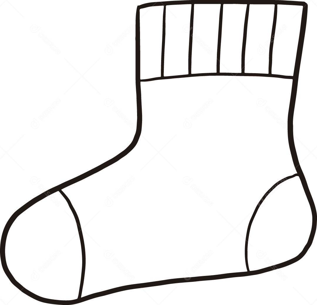 Desenho para Colorir de Meia Ilustração Vetor EPS