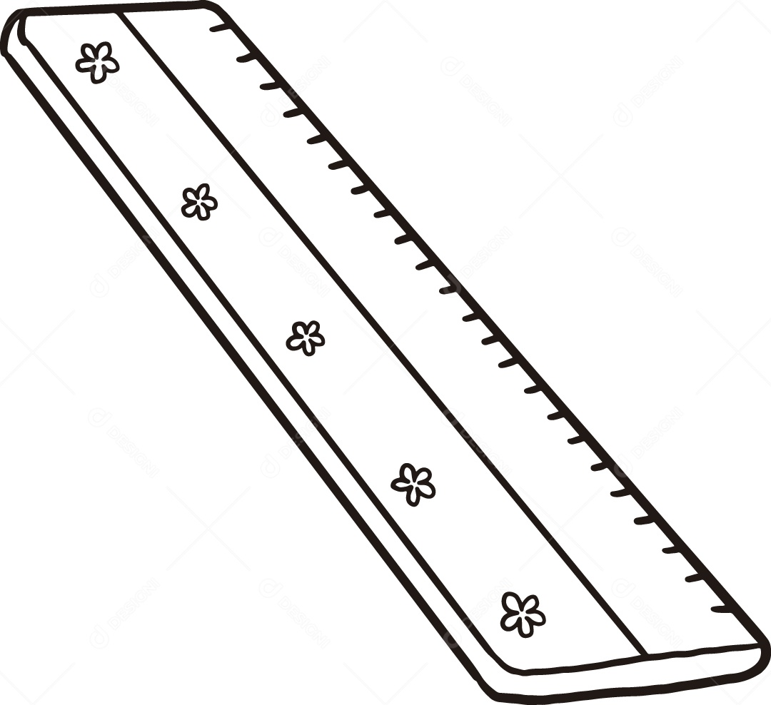 Desenho para Colorir de Régua Ilustração Vetor EPS