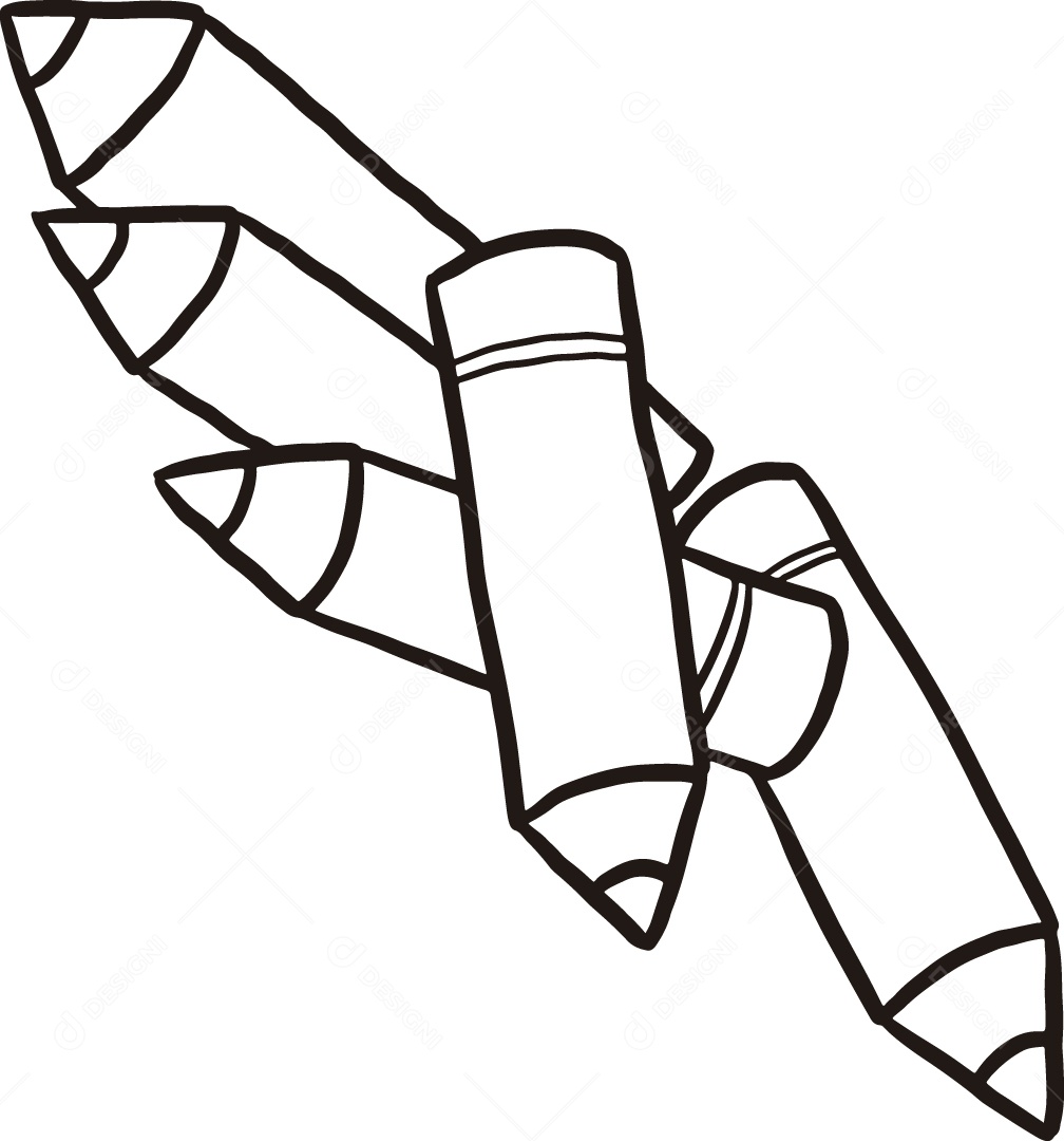 Desenho para Colorir de Lápis de Colorir Ilustração Vetor EPS