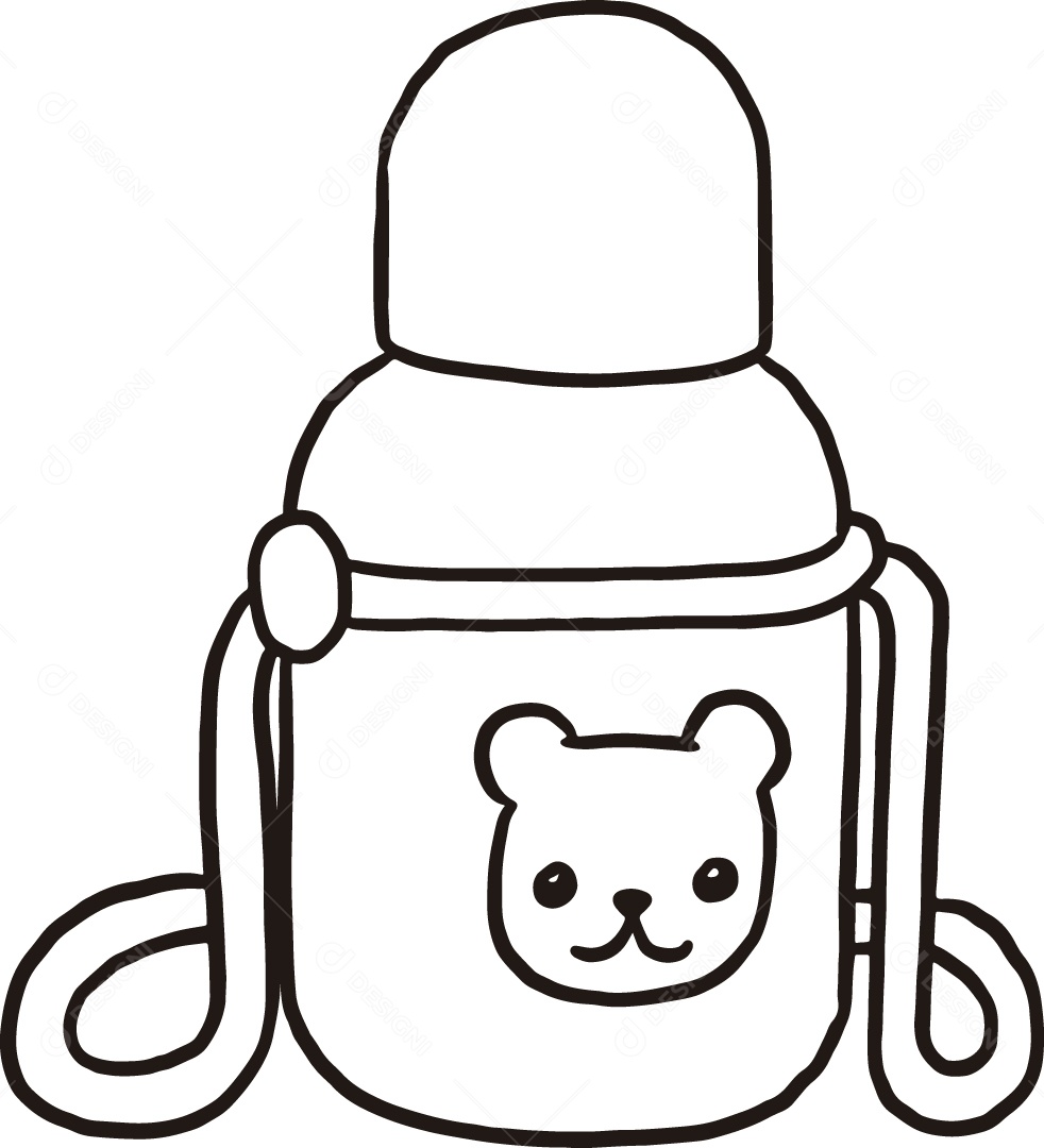 Desenho para Colorir de Mamadeira Ilustração Vetor EPS