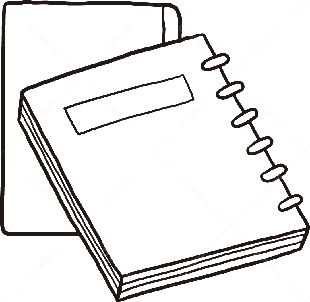 Desenho para Colorir de Cadernos Ilustração Vetor EPS