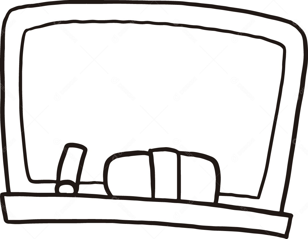 Desenho para Colorir de Quadro Negro Ilustração Vetor EPS