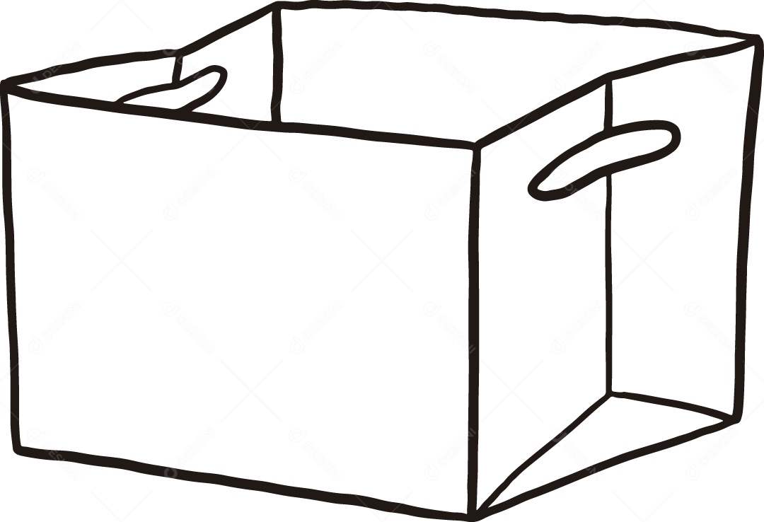 Desenho para Colorir de Caixa Ilustração Vetor EPS