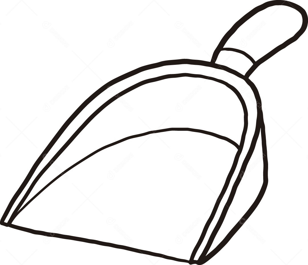 Desenho para Colorir de Pá de Lixo Ilustração Vetor EPS