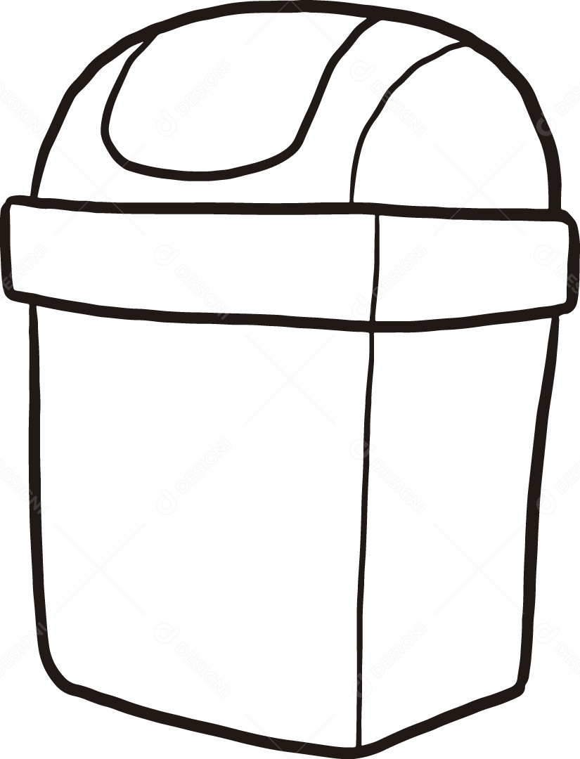 Desenho para Colorir de Lixeira Ilustração Vetor EPS