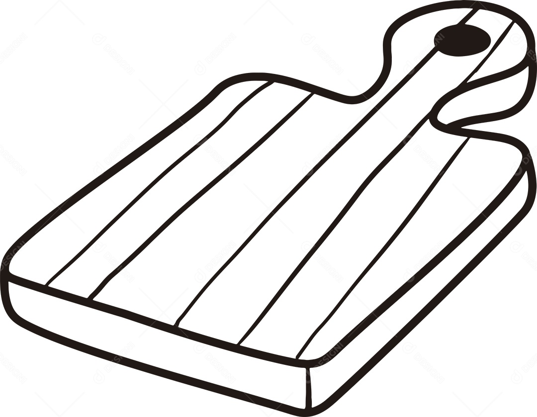 Desenho para Colorir de Tábua de Madeira Ilustração Vetor EPS