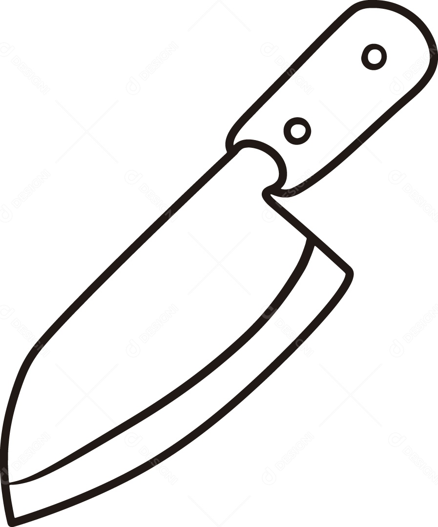 Desenho para Colorir de Faca Ilustração Vetor EPS