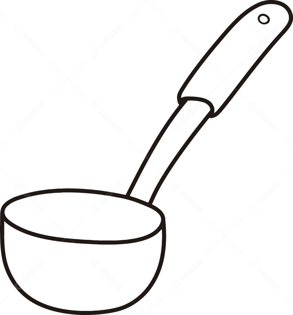 Desenho para Colorir de Colher Ilustração Vetor EPS
