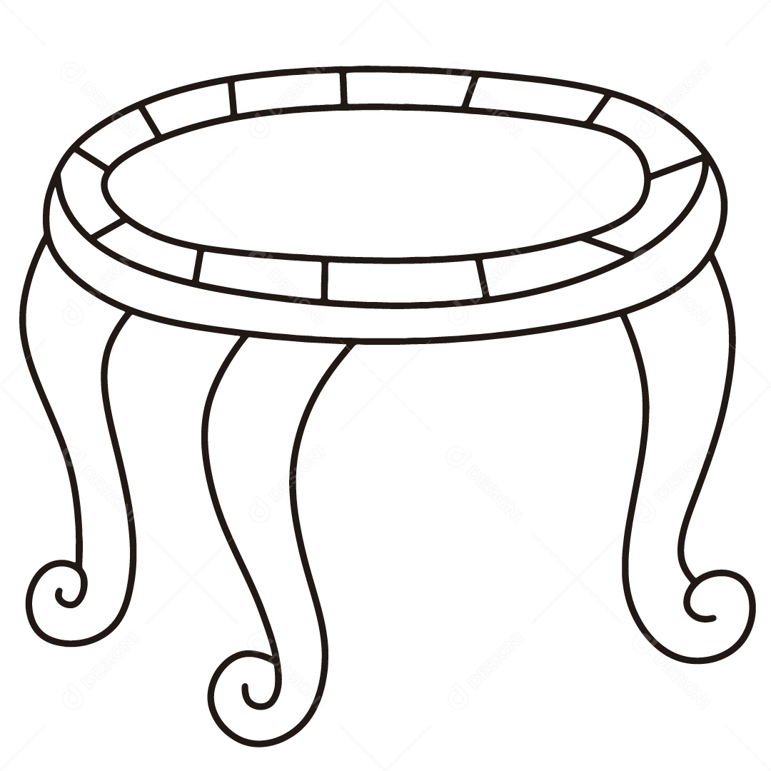 Desenho para Colorir de Mesa Ilustração Vetor EPS