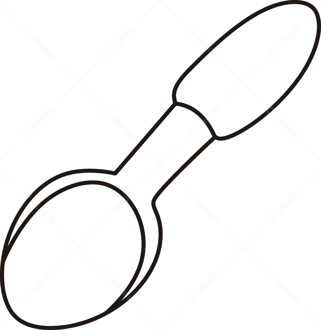 Desenho para Colorir de Colher Ilustração Vetor EPS